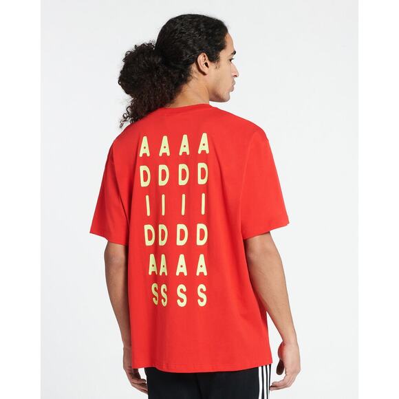 NEW Adidas Trefoil Forever Tee Red T-Shirt Men's Size Small Short Sleeve HC2115 - Picture 2 of 5